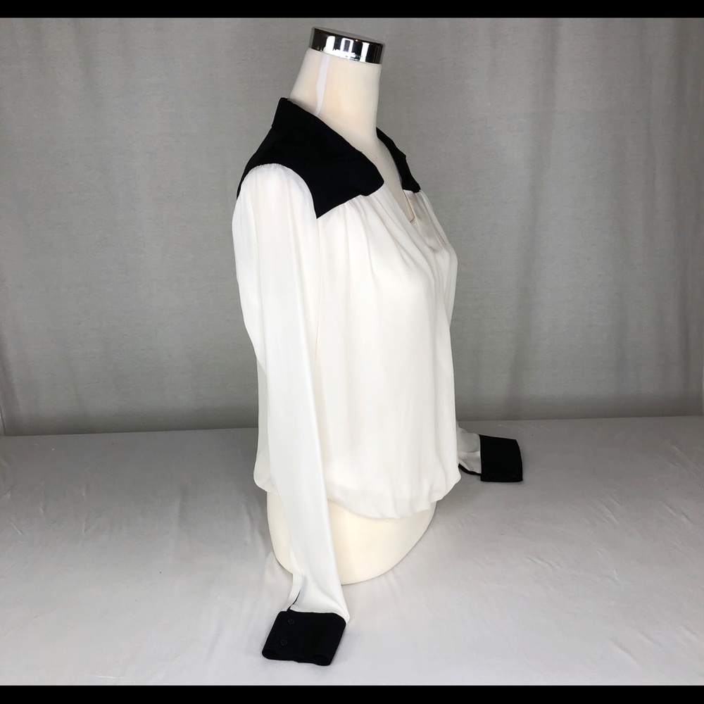 ✨HP✨Michael Stars Black/Ivory Long Sleeve Top S - Picture 2 of 7